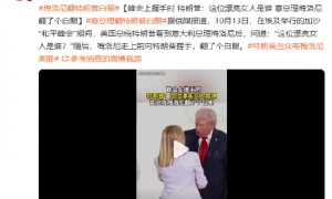 峰会上握手时,特朗普:这位漂亮女人是谁? 意总理梅洛尼翻了个白眼
